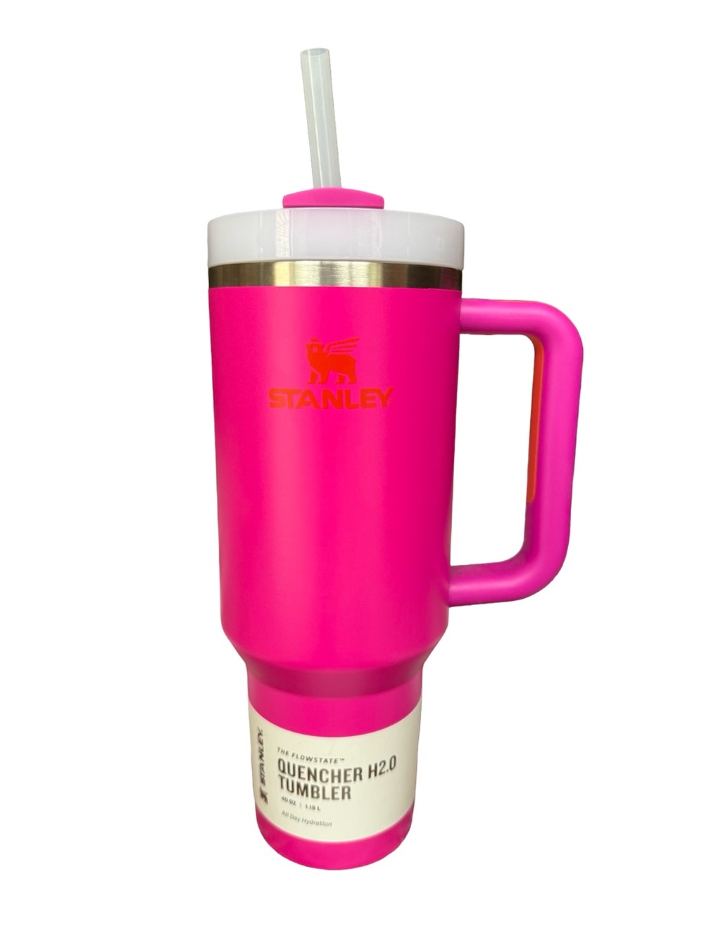 NWT Stanley Pink 40oz Insulated Quencher H2.0 Tumbler with Handle and Straw